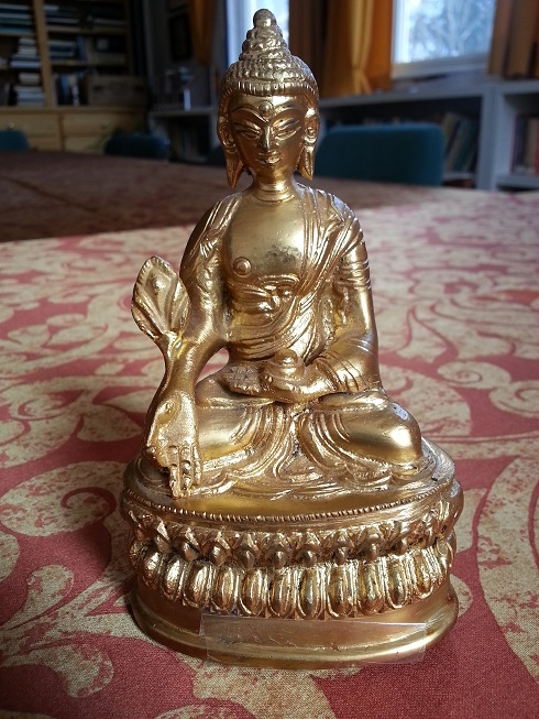 Medicine Buddha Statue, 5 inches tall. - Click Image to Close